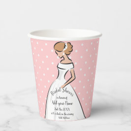 Vasos De Papel Vestido de novia blanco para despedida de soltera 