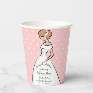 Vasos De Papel Vestido de novia blanco para despedida de soltera 