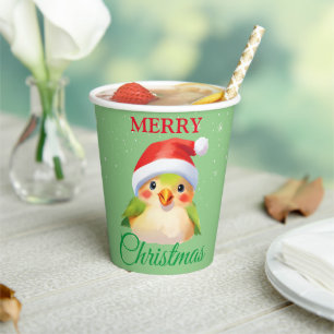 Vasos De Papel Vestido de Santa Navidades de ave salvaje Cute Saf