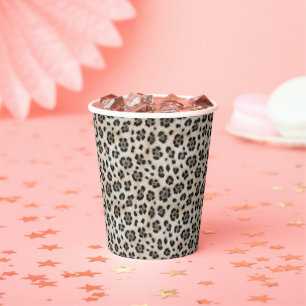 Vasos De Papel Vete salvaje Leopardo de las Nieves Calidez Aspect