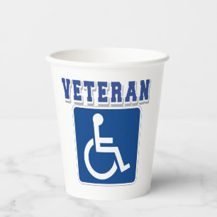 Vasos De Papel Veterano discapacitado