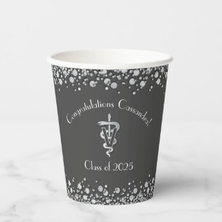 Vasos De Papel Veterinarian Graduation Grey Silver