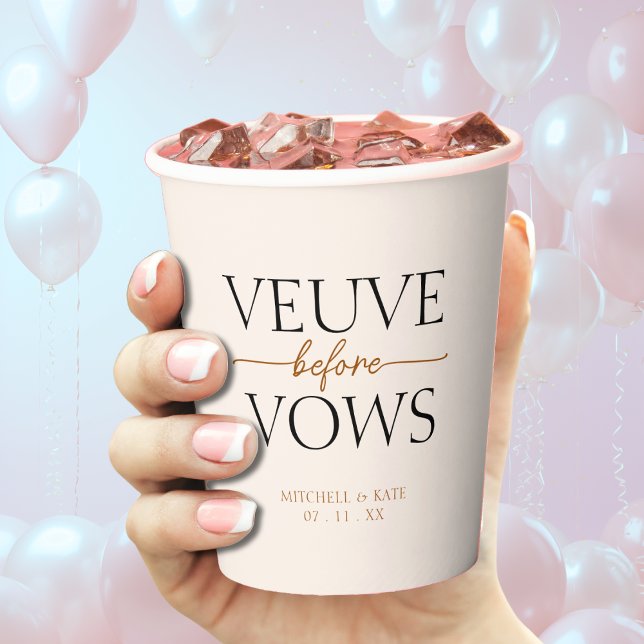 Vasos De Papel Veuve Antes De Vows Tan Brown Bridal Shower (Veuve Before Vows Tan Brown Bridal Shower Paper Cups
)