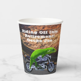 Vasos De Papel Viajando en motocicleta Gecko, Personalizado de Ju