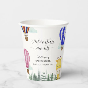 Vasos De Papel Viaje al aire libre Balón Jungla Girafa Baby Showe