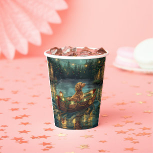 Vasos De Papel Viaje Festivo de Navidad del Lebrel Afgano