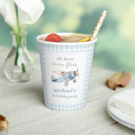 Vasos De Papel Viajes de avión de época 1 cumpleaños