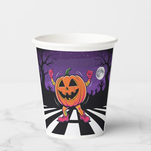 Vasos De Papel Vibe me Jack-o-lantern camiseta de manga larga (Anverso)