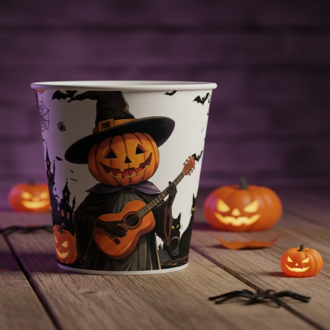 Vasos De Papel Vibes de Halloween de calabaza Gorra de brujas (Subido por el creador)