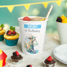 Vasos De Papel Vibes de verano Cabra - 1er cumpleaños -