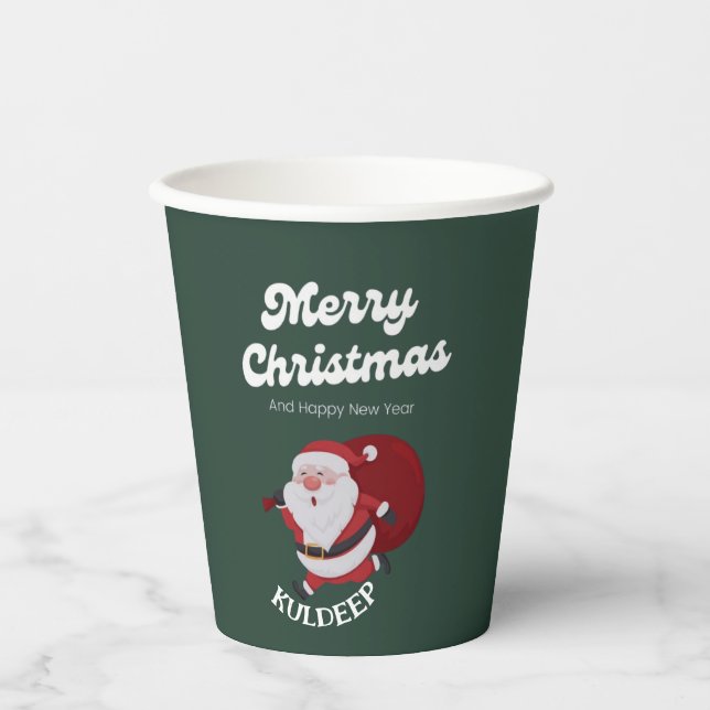 Vasos De Papel "Vibes festivas: Navidades y alegría de Año Nuevo" (Anverso)