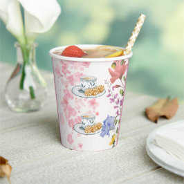 Vasos De Papel Vibraciones de fiesta de té elegante