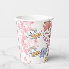 Vasos De Papel Vibraciones de fiesta de té elegante