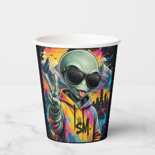 Vasos De Papel Vibraciones Divertidas de Alien