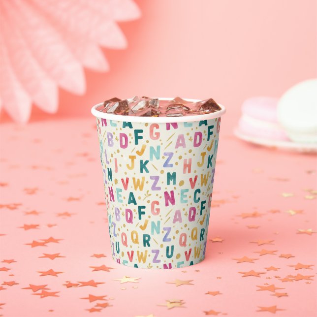 Vasos De Papel Vibrant Scholar Gold Dust Pattern (in situ)