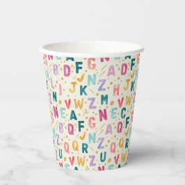 Vasos De Papel Vibrant Scholar Gold Dust Pattern
