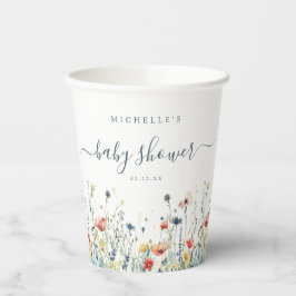 Vasos De Papel Vibrant Wildflower Baby Shower