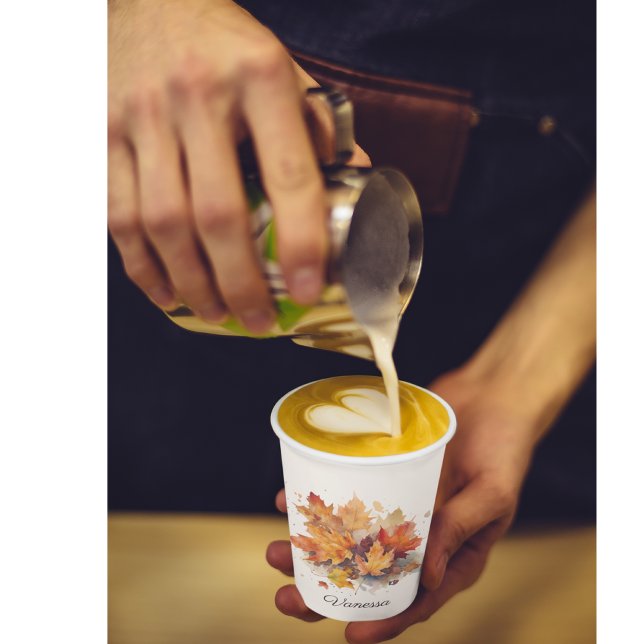 Vasos De Papel Vibrante acuarela de arce otoñal, personalizado (Subido por el creador)