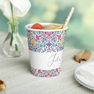 Vasos De Papel Vibrante Boda arcoiris al estilo de la Fiesta Mexi