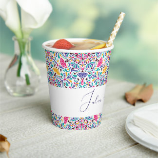 Vasos De Papel Vibrante Boda arcoiris al estilo de la Fiesta Mexi