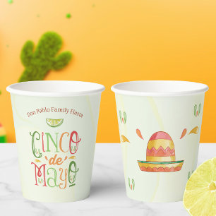 Vasos De Papel Vibrante Cinco de Mayo Fiesta