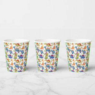 Vasos De Papel Vibrante Fiesta temática de los dinosaurios