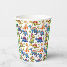 Vasos De Papel Vibrante Fiesta temática de los dinosaurios