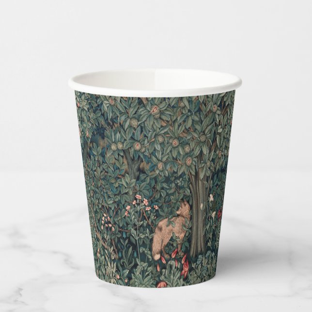 Vasos De Papel Vida silvestre William Morris Greenery Fox (Izquierda)