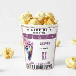 Vasos De Papel Videojuegos de cumpleaños