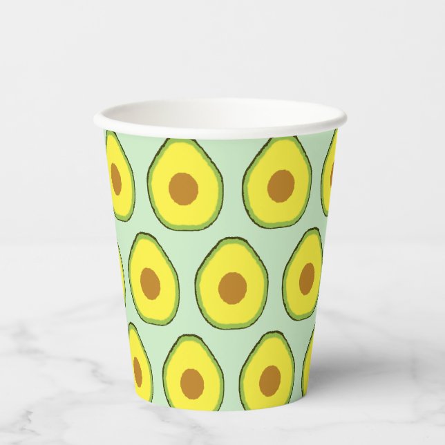 Vasos De Papel Vidrio de aguacate (Anverso)