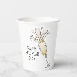Vasos De Papel Vidrio de champagne de Año Nuevo