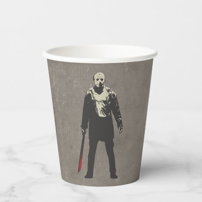 Vasos De Papel Viernes 13 | Arte de caracteres Jason Voorhees (Anverso)