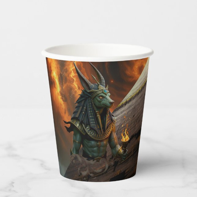 Vasos De Papel Vigilante del Más Allá – Anubis.  (Anverso)