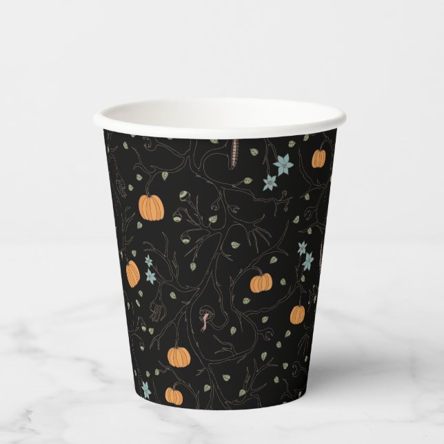 Vasos De Papel Vigne effrayante pour Halloween Noir (Anverso)