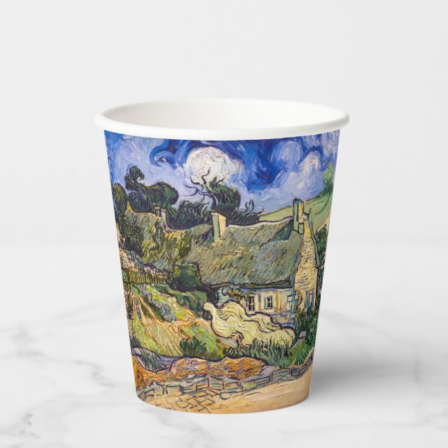 Vasos De Papel Vincent Van Gogh - Casas de paja en Cordeville (Anverso)