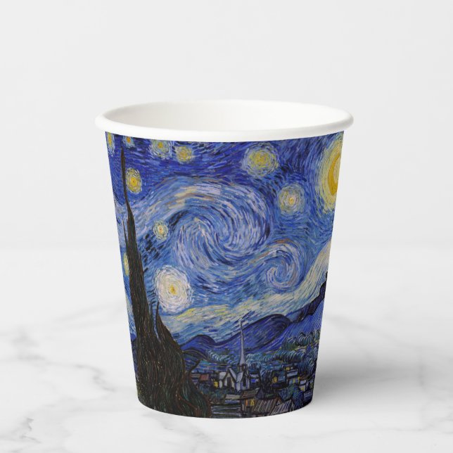Vasos De Papel Vincent Van Gogh - La noche estrellada (Anverso)