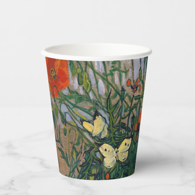 Vasos De Papel Vincent van Gogh - Mariposas y Papas (Anverso)