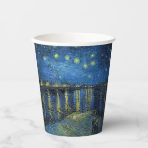 Vasos De Papel Vincent van Gogh - Noche estrellada sobre el Ródan
