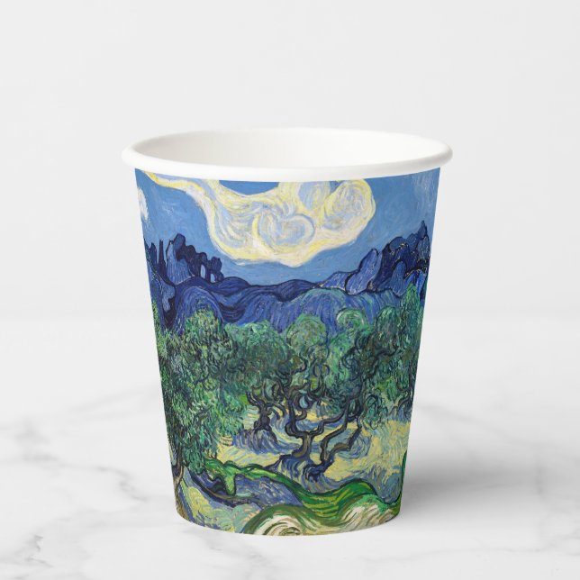 Vasos De Papel Vincent van Gogh - Olivos con los Alpilles (Anverso)