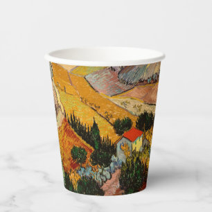 Vasos De Papel Vincent van Gogh - Paisaje, Casa y Payaso