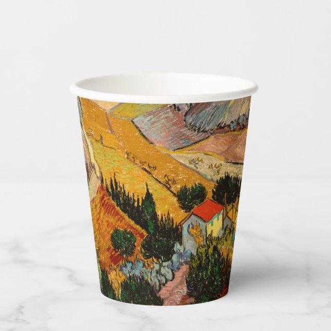 Vasos De Papel Vincent van Gogh - Paisaje, Casa y Payaso (Anverso)