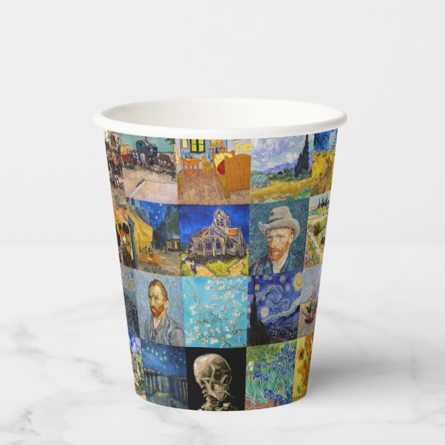 Vasos De Papel Vincent van Gogh - Piquetas maestras del mosaico (Anverso)