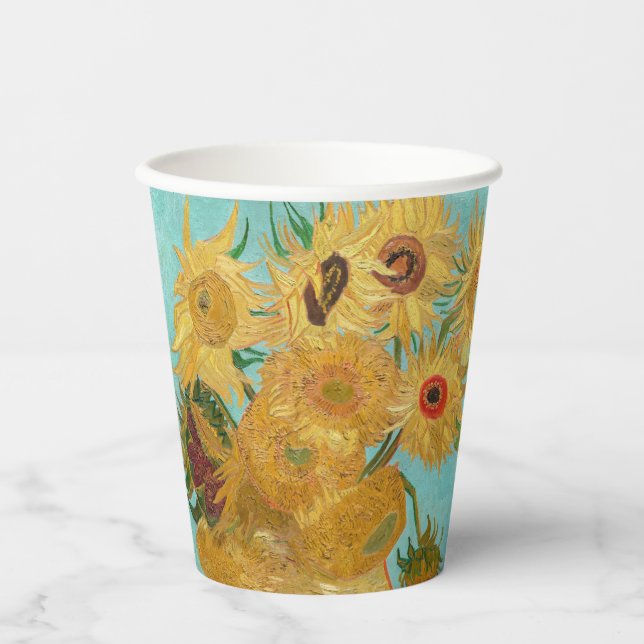 Vasos De Papel Vincent Van Gogh - Vase con doce girasoles (Anverso)