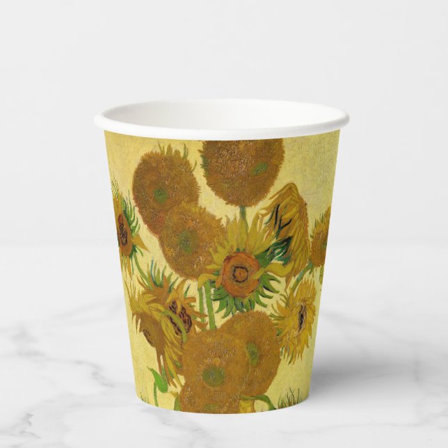 Vasos De Papel Vincent van Gogh - Vase con quince girasoles (Anverso)