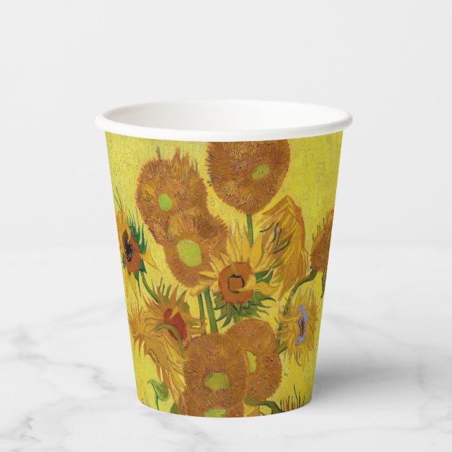Vasos De Papel Vincent van Gogh - Vase con quince girasoles (Anverso)