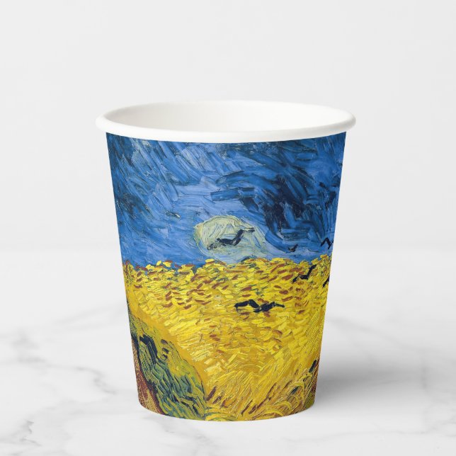 Vasos De Papel Vincent van Gogh - Wheatfield con cuervos (Anverso)