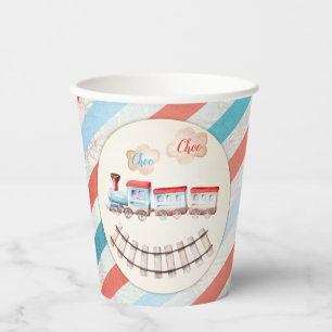 Vasos De Papel Viñeta Chugga Choo Niño Rojo Azul Cumpleaños