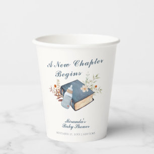 Vasos De Papel Vintage A New Chapter Book Bottle Baby Shower