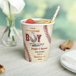 Vasos De Papel Vintage Boys Baseball Baby Shower