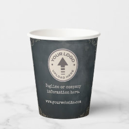 Vasos De Papel Vintage Chalkboard Company Logo Cups de café de pa